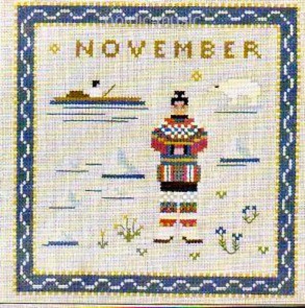 Agnete Wuldem Madsen og Ida Winckler -  danish cross-stitch  - Aarbets Korssting Kalender 1963 ( Haandarbejdets Fremme )